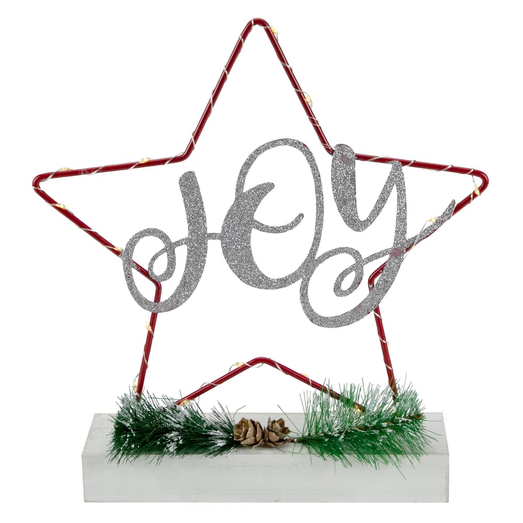 LED Lighted Star Silhouette Christmas "Joy" Sign - 11"