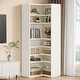 preview thumbnail 1 of 7, 9-Tier Corner Shelf, 65" Tall Modern Corner Bookshelf Bookcase White