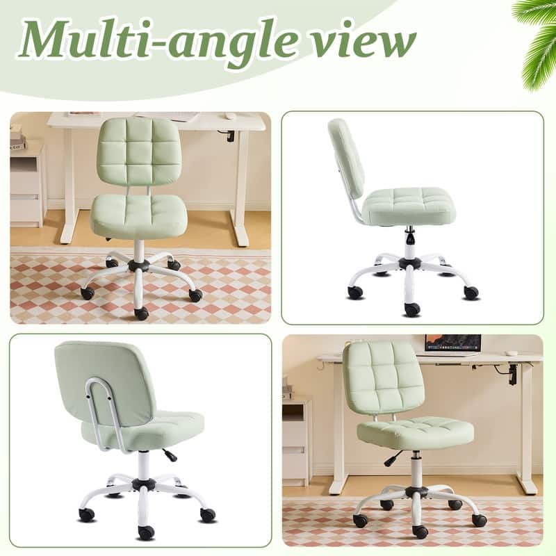 22.1 Inch Upholstered PU Lattice Swivel Office Chair