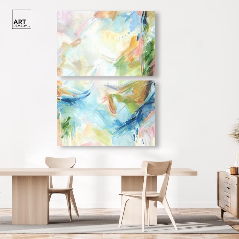 In the Beginning Canvas Set of 2 by Art Remedy, Gallery Wrapped