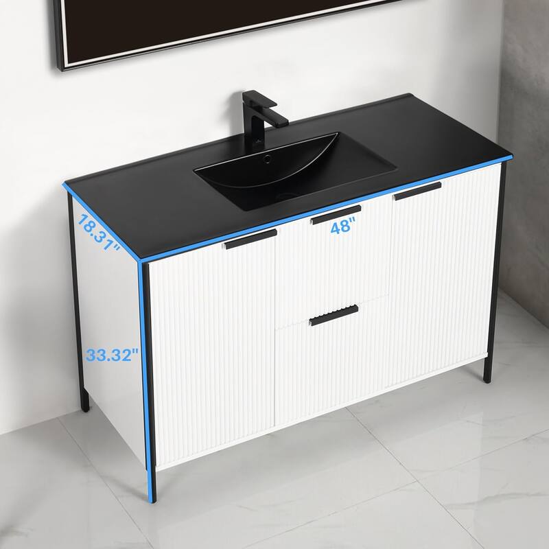 Blossom Annecy 48" Freestanding Bathroom Vanity w/ Black Ceramic Sink