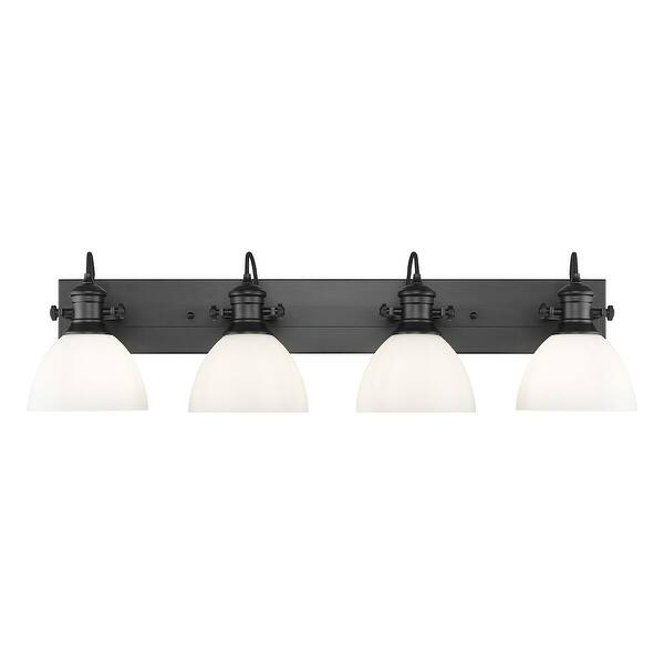 slide 1 of 1, Golden Lighting 3118-BA4 OP Hines 4 Light 7" Wide Vanity Light Matte Black