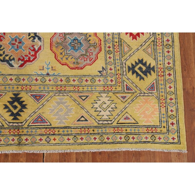 Geometric Kazak Oriental Area Rug Bedroom Handmade Wool Carpet - 5'9" x 8'0"