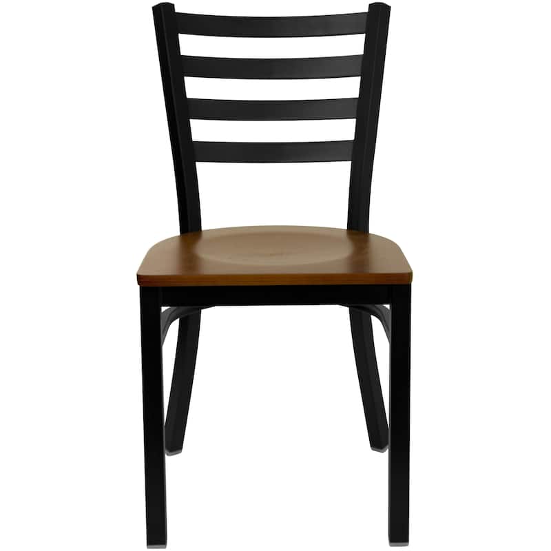 Ladder Back Metal Restaurant Chair - 16.5"W x 17"D x 32.25"H - 16.5"W x 17"D x 32.25"H