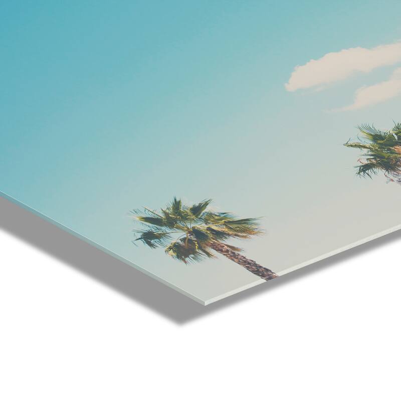 Kate and Laurel Trio Of Palm Trees Floating Acrylic Art by Laura Evans