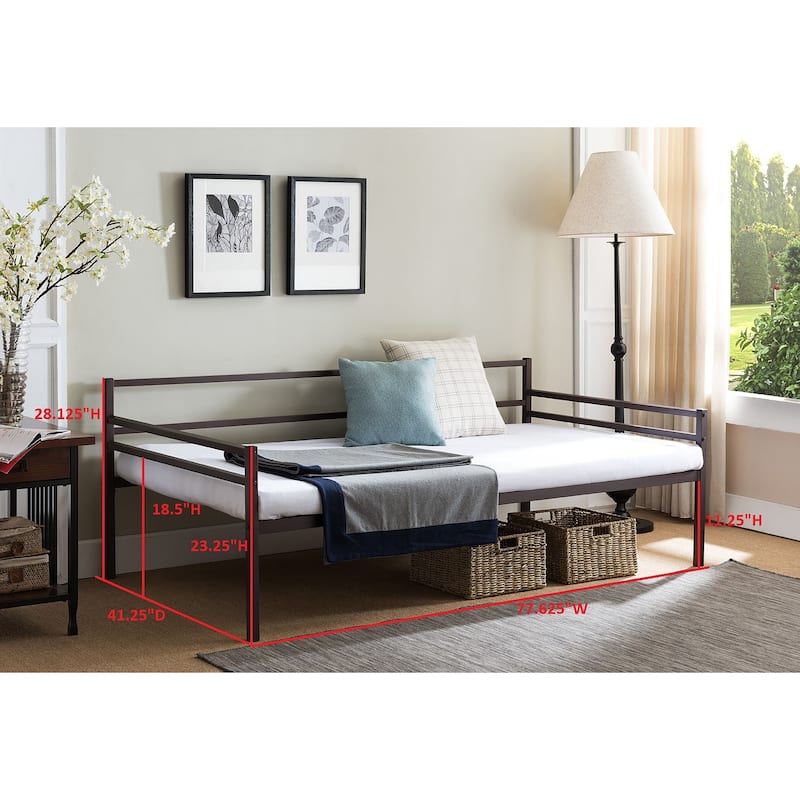 Bronze Metal Day Bed With Trundle