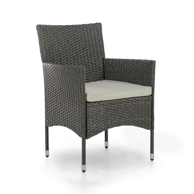 Zaara Compact Contemporary Wicker 3-Piece Outdoor Wicker Conversation Set by M&L Co
