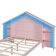 preview thumbnail 23 of 35, House Shaped Platform Bed with Built-in LED Lights Wood Platform Bed Frame with Storage Headboard & Shelves, Easy Assembly
