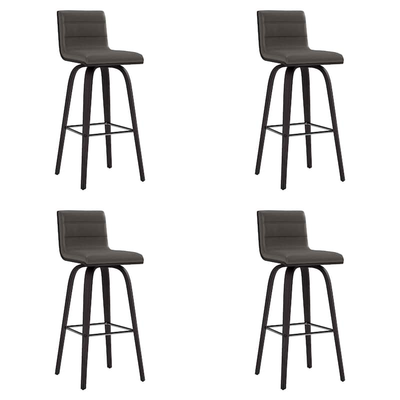 Skara Swivel Bar Stool, Upholstered Bar Height Chair with Bentwood Frame