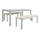 preview thumbnail 3 of 9, SAFAVIEH Outdoor Living Aquina Table and 2-Bench Dining Set - 35"W x 67"D x 29"H