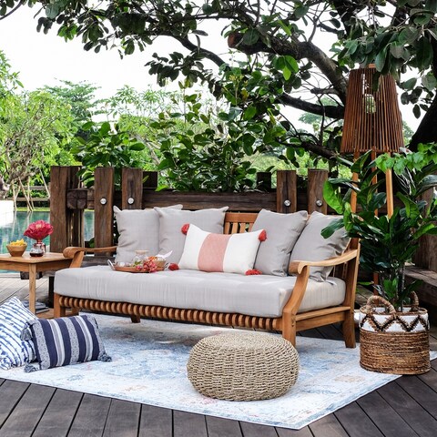 Chara Teak Patio Daybed with Cushion by Havenside Home