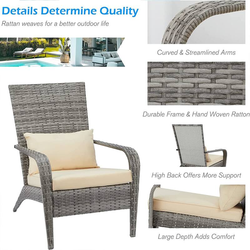 AECOJOY Patio Chairs High Back Wicker Outdoor Dining Chair
