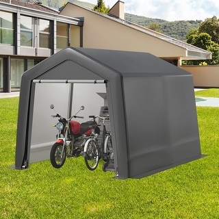 Outdoor Storage Shed,Heavy Duty Waterproof Portable Garage with Roll-Up Zipper Doors