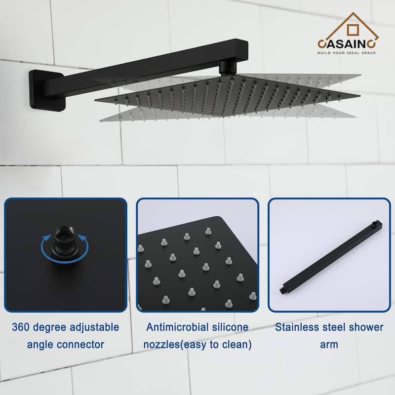 1-Spray Patterns 10 in. Wall Mount Shower System Rain Shower Heads and Metal Handheld