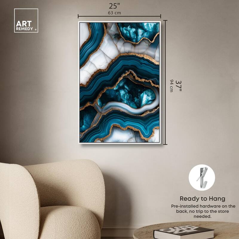Teal Tectonic III Canvas by Art Remedy