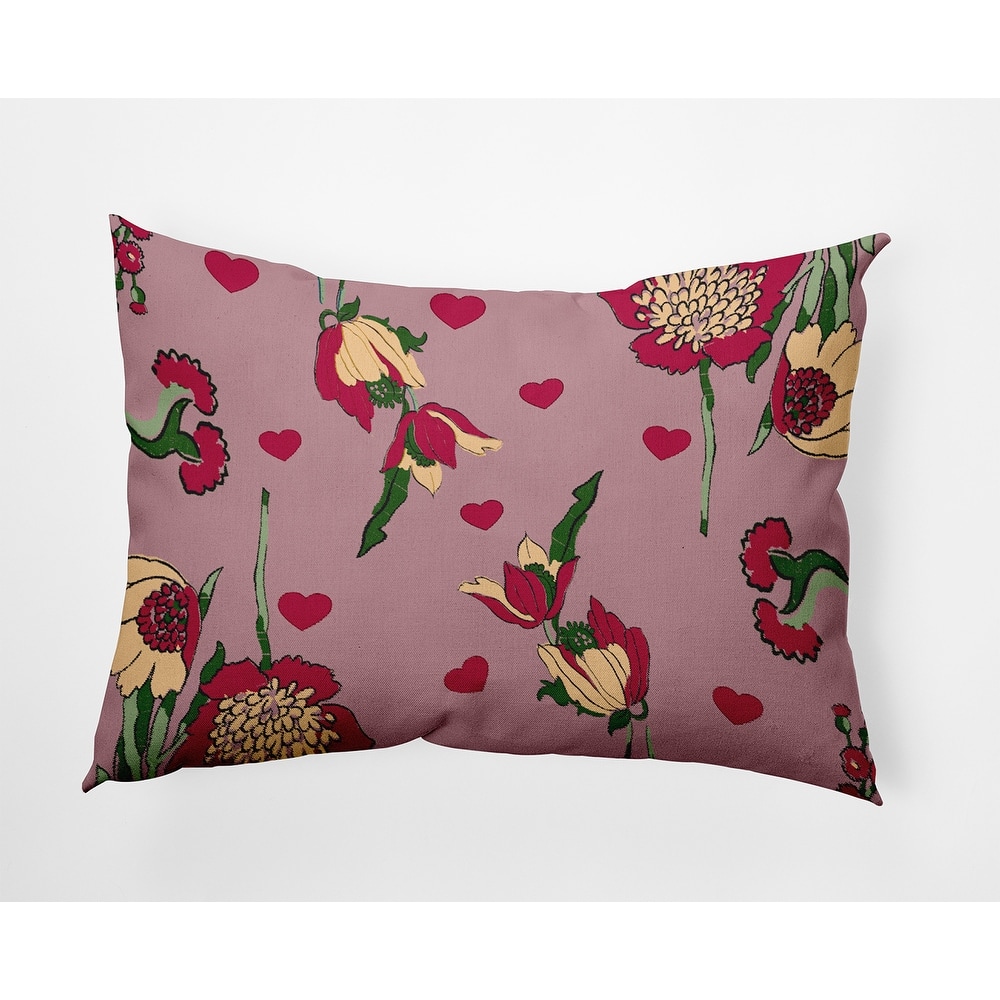 Love In The Garden Valentines Day Decorative Throw Pillow