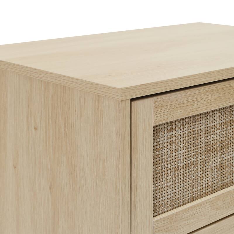 Rattan 3-Drawer Cabinet with Moisture-Proof Finish & Anti-Tipping Device for Safe Storage