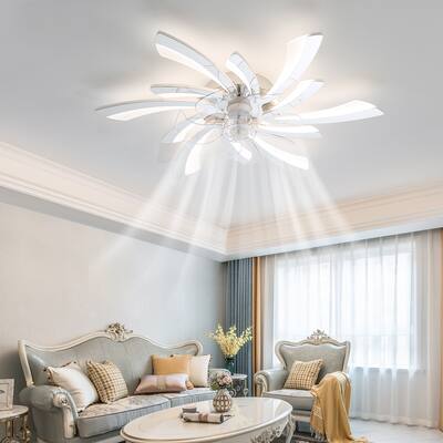 30.7" Ceiling Fan with Lights, Remote Control 3 Color Temperatures,6 Gear wind Speed Fan Light