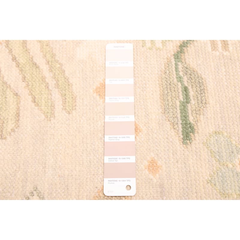 ECARPETGALLERY Hand-knotted Modern Oushak Light Grey Wool Rug - 9'2 x 12'2