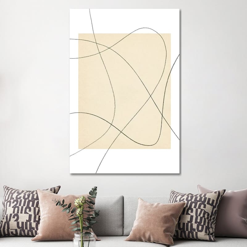 iCanvas "Neutral Abstract Lines" by Whales Way Canvas Print