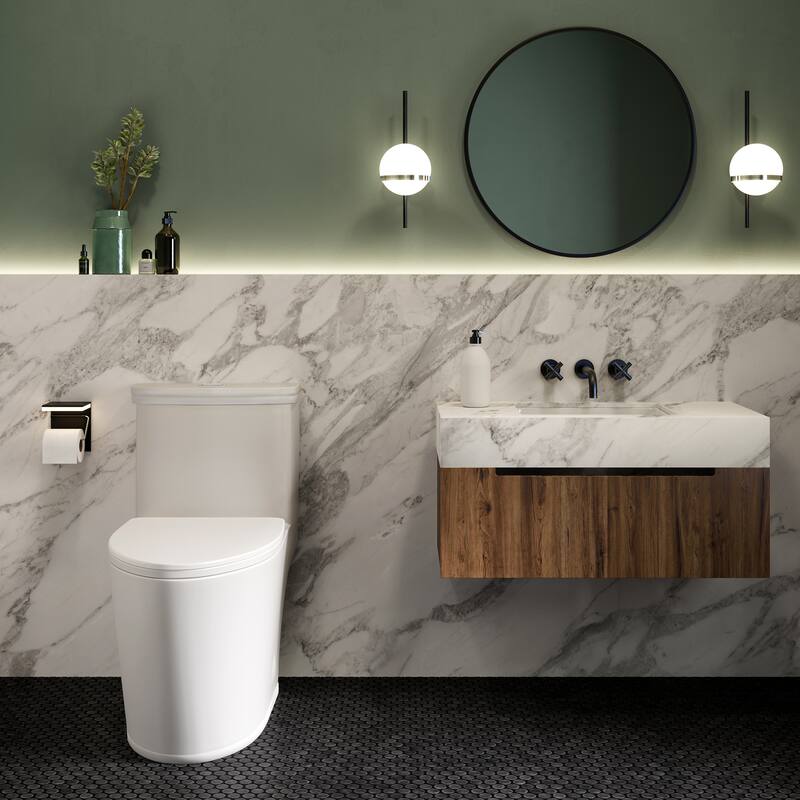 Beau ﻿One-Piece Elongated Toilet Dual-Flush 1.1/1.6 gpf