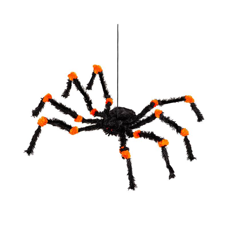 Spider Hanging Decor, Orange & Green, Set of 2