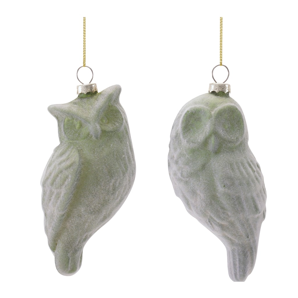 Glass Owl Ornaments (Set of 12)