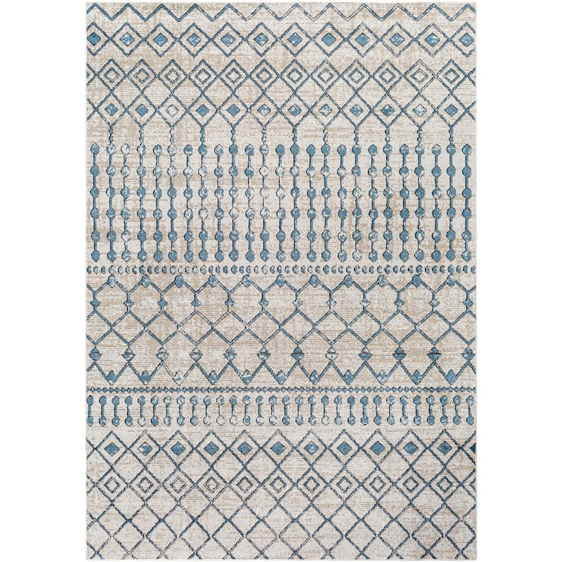 Livabliss Lavadora Bohemian Diamond Washable Area Rug