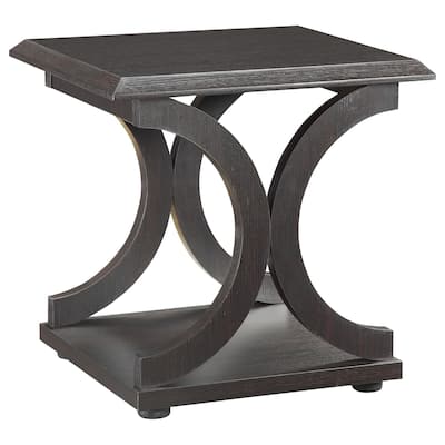 Maillard Style Cappuccino C-shaped End Table,1pc Side Table,Coffee Tables