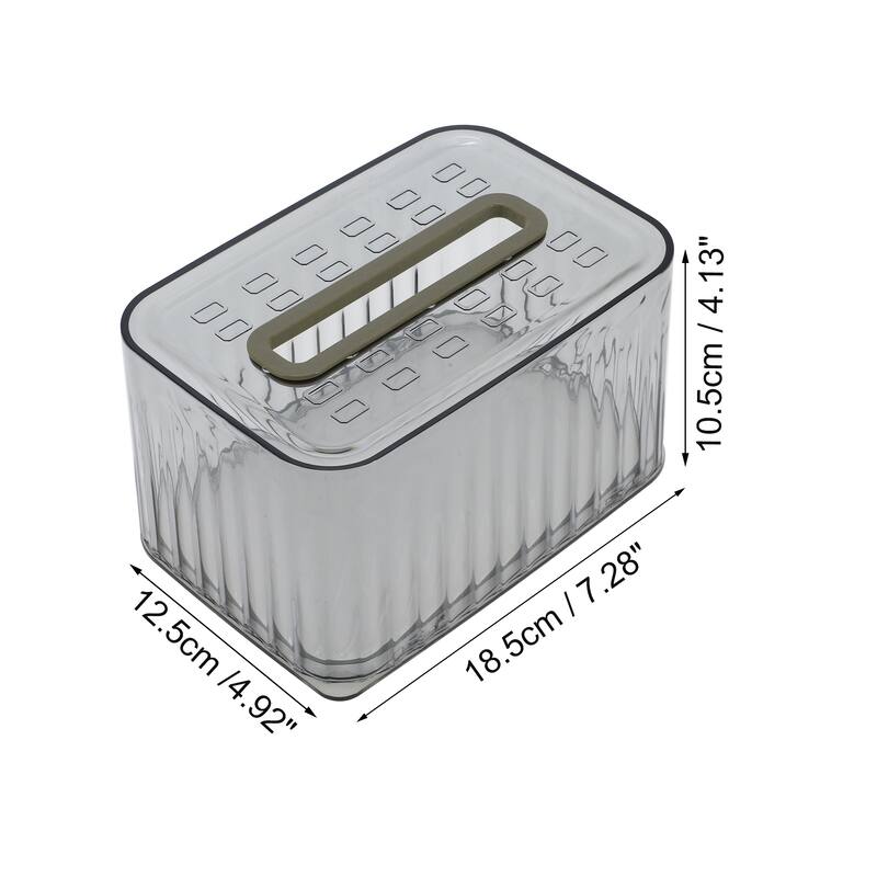 1 Pc Clear Tissue Box Cover for Bedroom Table - Gray