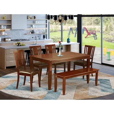 Vintage Dining Set - Table & 4 Chairs with Bench - Elegant Kitchen Set