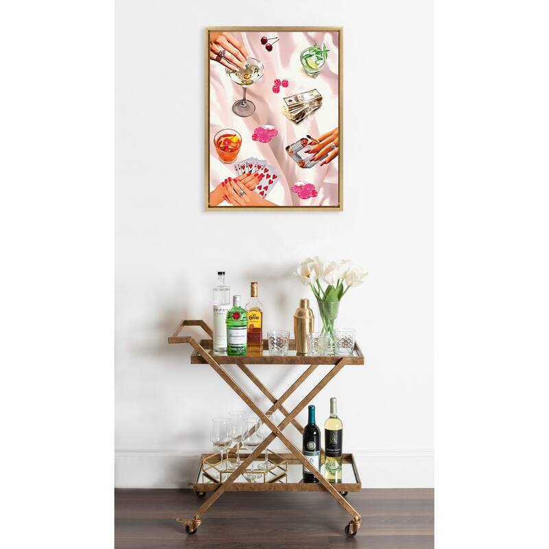 Kate and Laurel Sylvie Game Night Poker Framed Canvas by Honey Island Studio