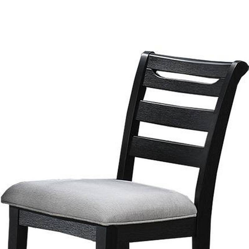 Black/Gray Fabric Upholstered Wood Frame Dining Chair, Sturdy Dining Chair for Dining Rooms - 22.75