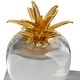 preview thumbnail 4 of 4, Arcilla Elemental - Clear Crystal Apple Fruit Decorative Bookends with Gold Leaves (Set of 2)