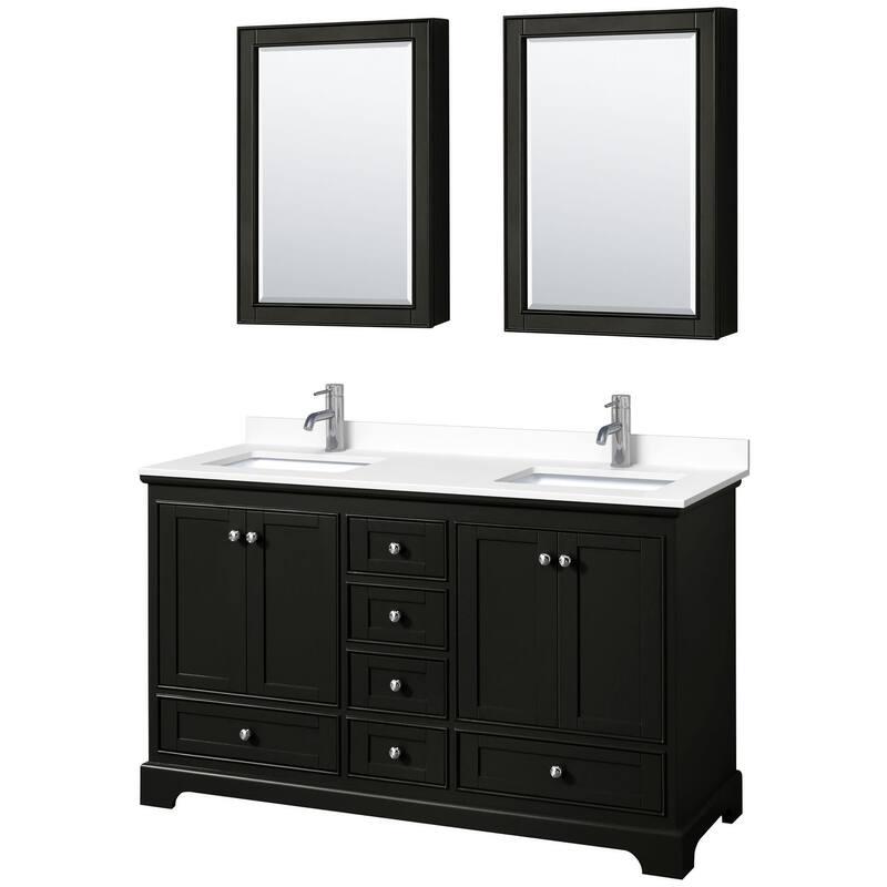 Wyndham Collection Deborah 60" Free Standing Double Basin Vanity Set