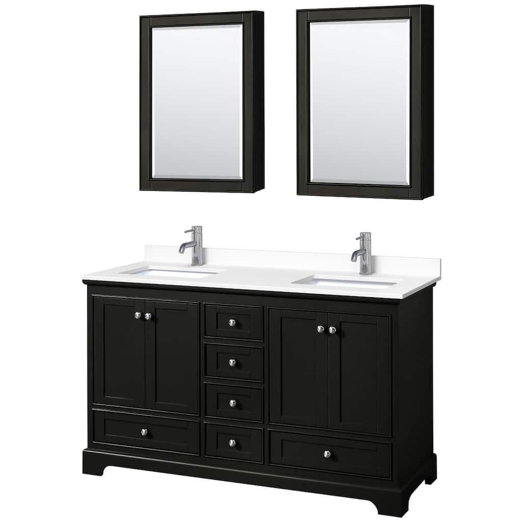 Wyndham Collection Deborah 60" Free Standing Double Basin Vanity Set