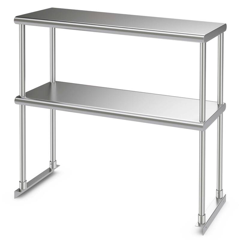 Costway 36'' 2-Tier Overshelf for Prep & Worktable Stainless Steel - See Details