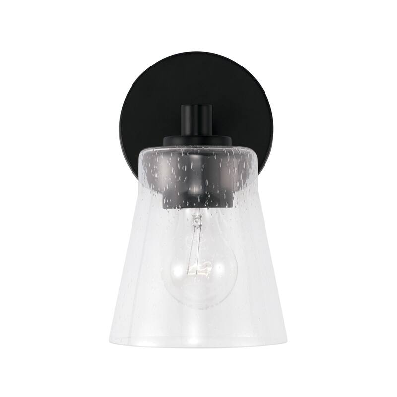 Baker 1-light Wall Sconce w/ Clear Seeded Glass