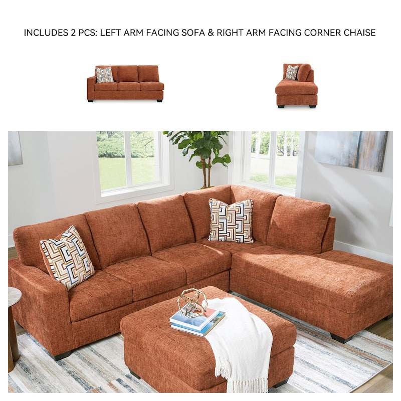 Signature Design by Ashley Aviemore 2-Piece Sectional with Chaise - 110"W x 90"D x 37"H