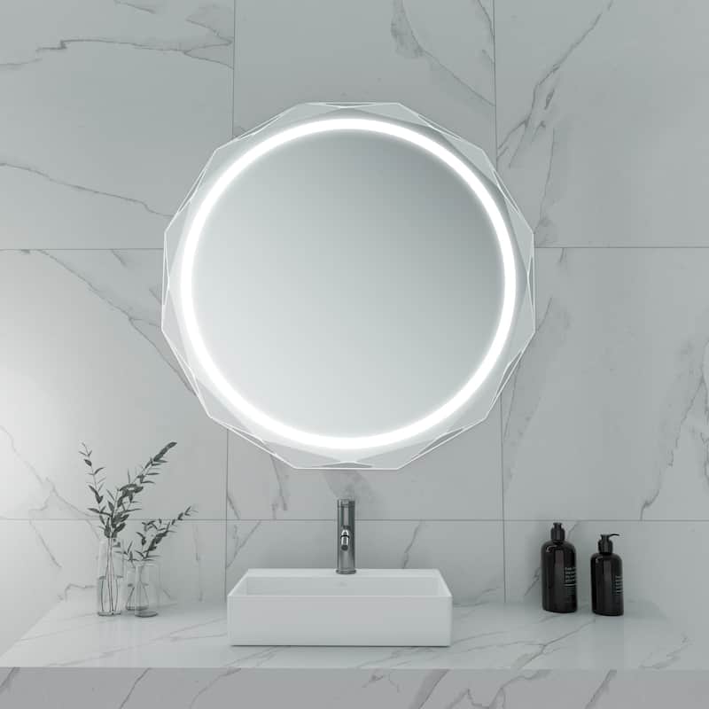 Single Beveled Edge Bathroom Wall Vanity Mirror