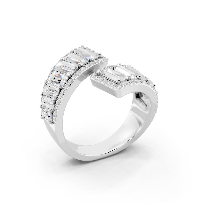 Auriya 14k Gold 3ctw Baguette Lab Grown Diamond Fashion Ring (E-F VS)
