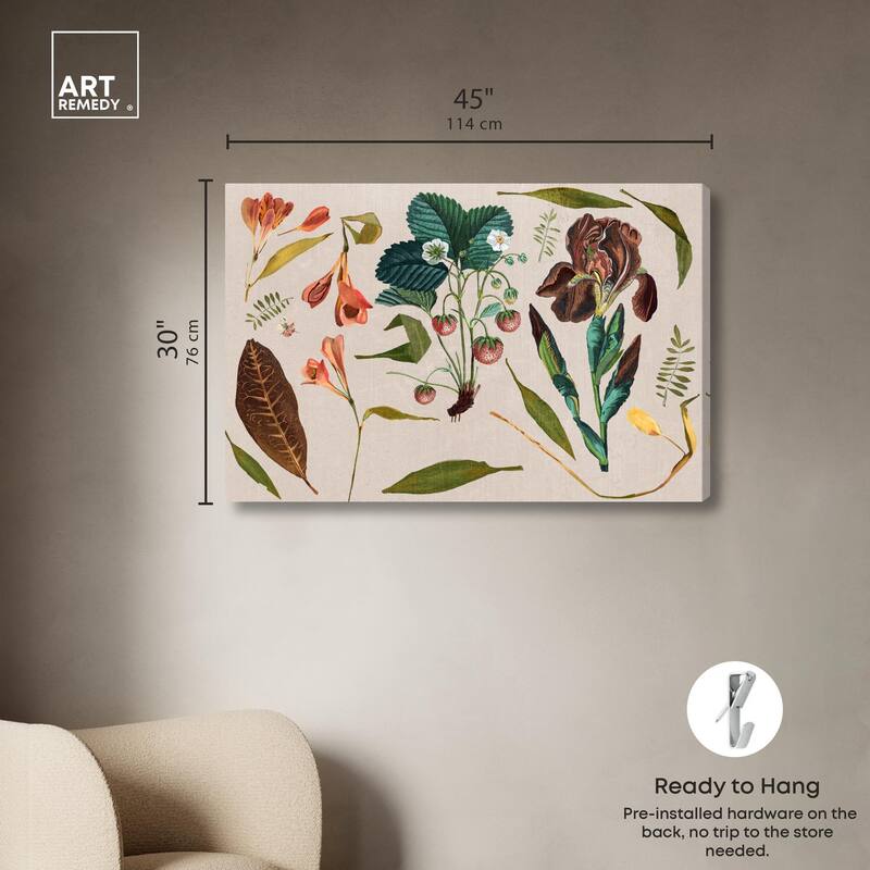 Floral Diagram Montage Canvas by Art Remedy, Gallery Wrapped