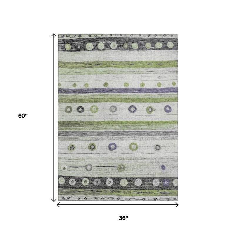 HomeRoots Striped Transitional Rectangle Outdoor Rug