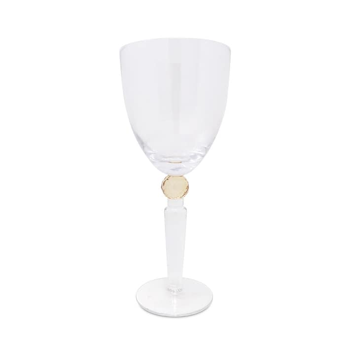 Wine Glasses with Colored Diamond on Stem, Set of 6