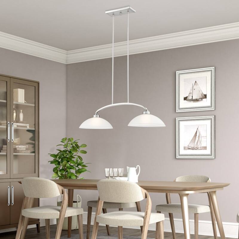 Livex Lighting 2-Light Linear Chandelier, 4222-91 - 34" L x 13" W x 16"-46" Adj. H