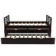 preview thumbnail 33 of 37, Twin Size Wooden Daybed with 2 Drawers and Trundle for Kids Teens