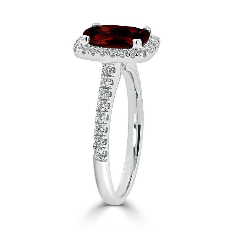 Auriya 1 7/8ct Cushion-cut Garnet and Halo Diamond Engagement Ring 3/8ctw 14k Gold