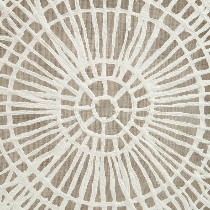 INK+IVY Henna Framed Medallion Rice Paper Shadow Box Wall Decor - Off White