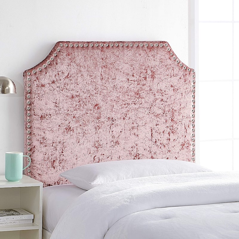 Bevel Tacked Plush College Headboard - Velvet Crush