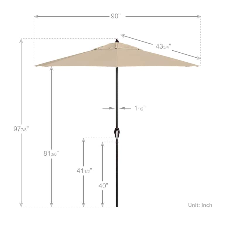North Bend 7.5 Crank Lift Auto Tilt Patio Umbrella with Outdoor Rated Olefin Fabric by Havenside Home
